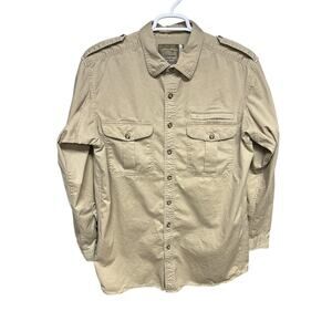 Vtg Eddie Bauer Heritage Expedition Bush Shirts Tan‎ & White (Cream) Size Tall L